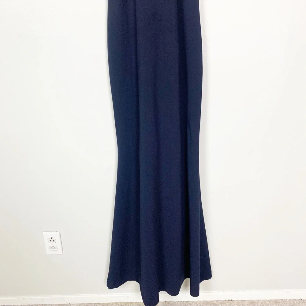BHLDN Classy Navy Maxi Dress Criss Cross Straps 10 - Picture 5 of 14
